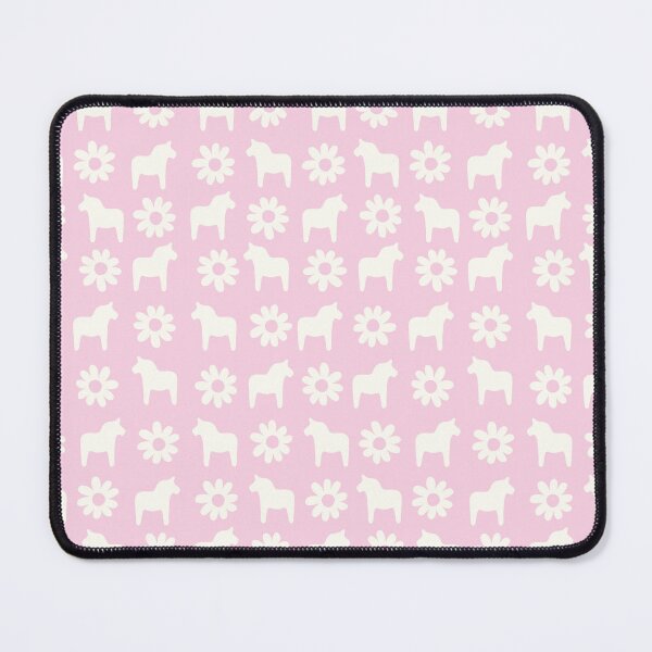Item preview, Swedish dala horse dalahast dalarna sweden dalahäst sverige dalecarlian pastel pink cream designed and sold by blomastudios.