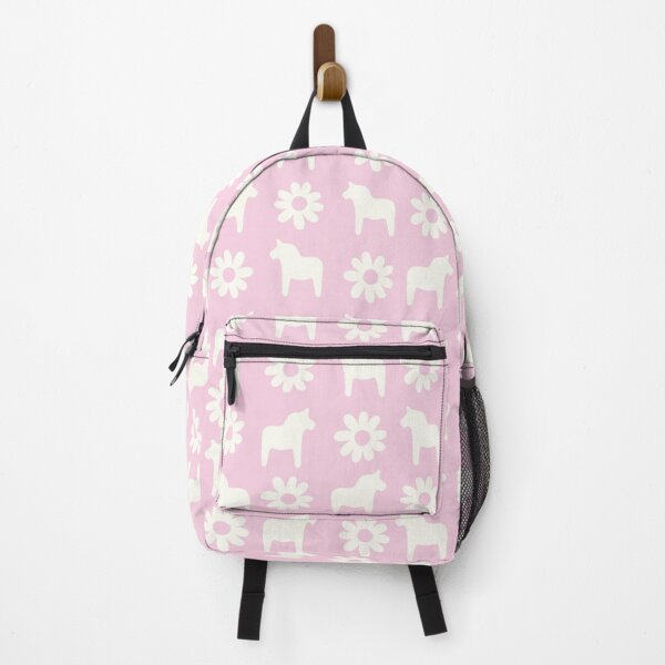Item preview, Swedish dala horse dalahast dalarna sweden dalahäst sverige dalecarlian pastel pink cream designed and sold by blomastudios.