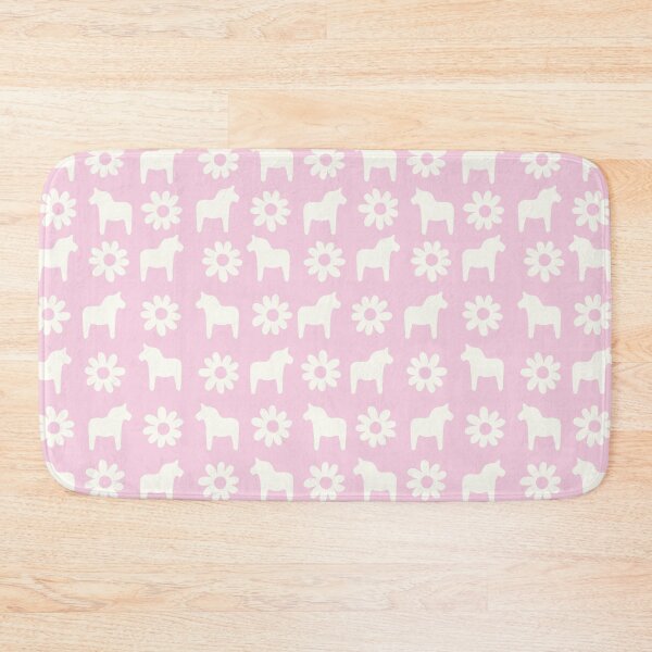 Item preview, Swedish dala horse dalahast dalarna sweden dalahäst sverige dalecarlian pastel pink cream designed and sold by blomastudios.