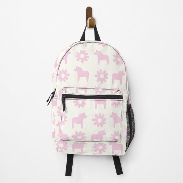 Item preview, Swedish dala horse dalahast dalarna sweden dalahäst sverige dalecarlian cream pastel pink designed and sold by blomastudios.
