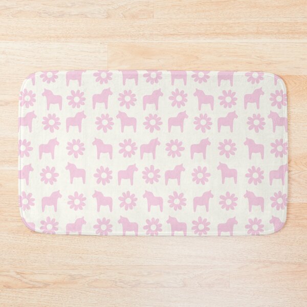 Item preview, Swedish dala horse dalahast dalarna sweden dalahäst sverige dalecarlian cream pastel pink designed and sold by blomastudios.