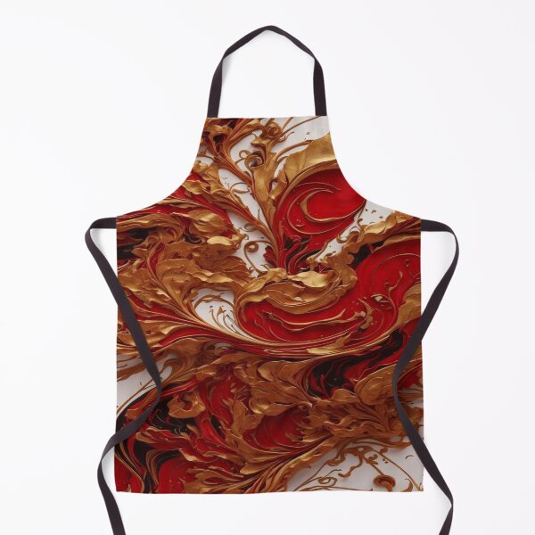 Item preview, Abstract Dark Red, White, Gold Acrylic Digital Painting designed and sold by BirdsnStuff.