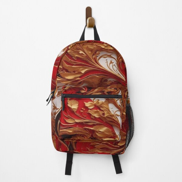 Item preview, Abstract Dark Red, White, Gold Acrylic Digital Painting designed and sold by BirdsnStuff.
