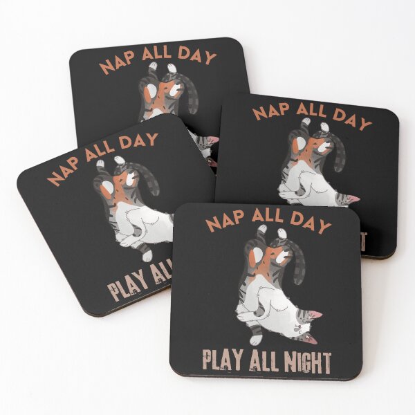 Item preview, Nap all Day, Play all Night - Calico Cat - Gifts for cat lovers designed and sold by FelineEmporium.