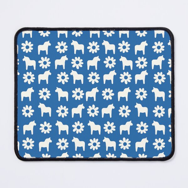 Item preview, Swedish dala horse dalahast dalarna sweden dalahäst sverige dalecarlian blue cream designed and sold by blomastudios.