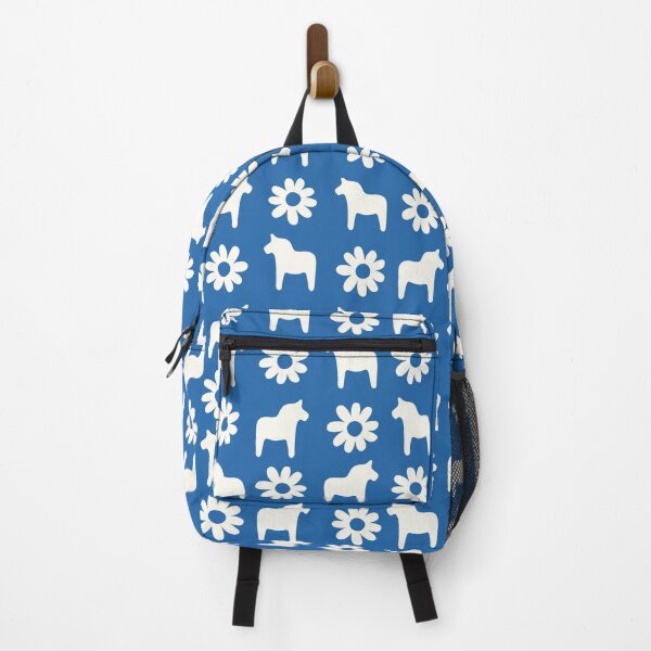 Item preview, Swedish dala horse dalahast dalarna sweden dalahäst sverige dalecarlian blue cream designed and sold by blomastudios.