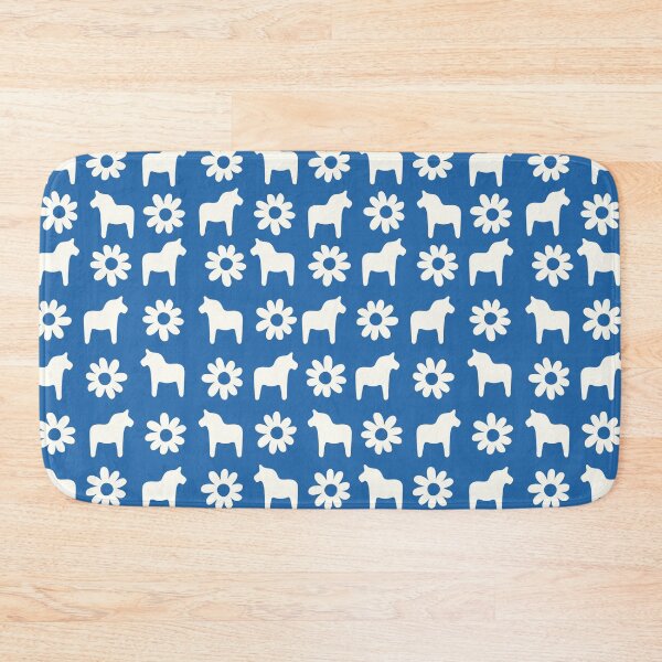 Item preview, Swedish dala horse dalahast dalarna sweden dalahäst sverige dalecarlian blue cream designed and sold by blomastudios.