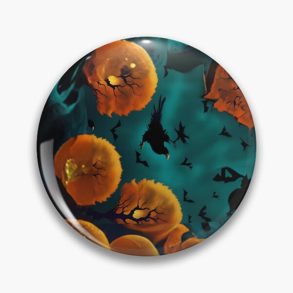 Item preview, Abstract Teal And Golden Pattern Scary Halloween Microbes Mushrooms designed and sold by Moonsiess.