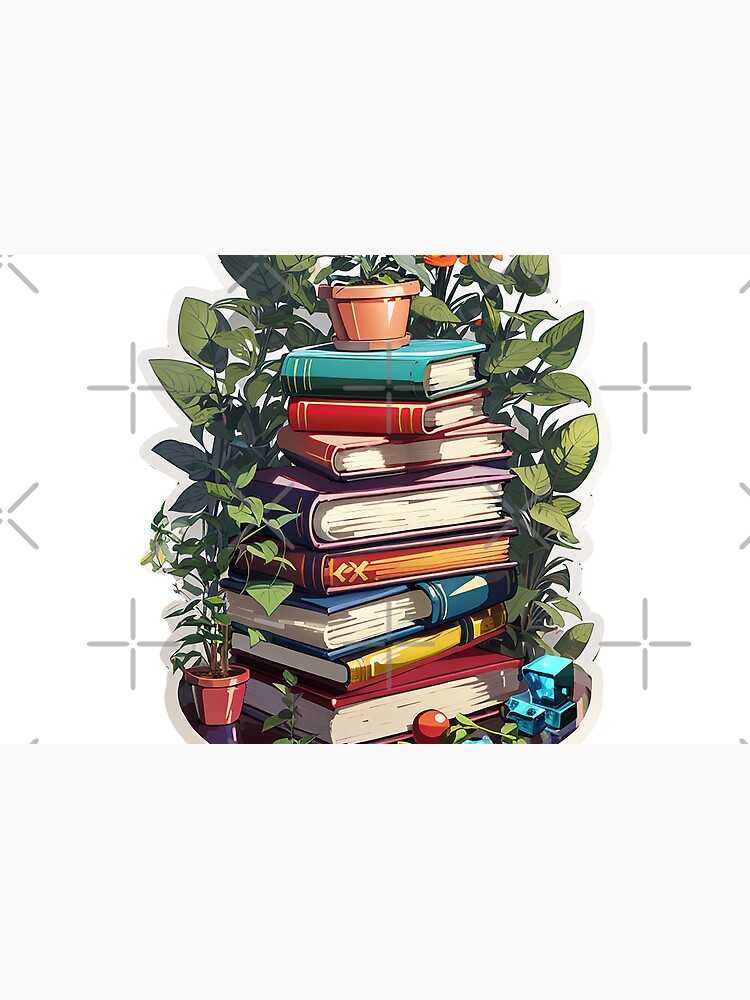 Organic Bookish Decor: with Books and Plants | Laptop Skin