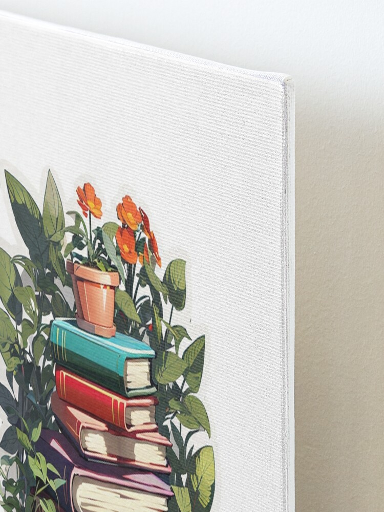 Organic Bookish Decor: with Books and Plants | Photographic Print