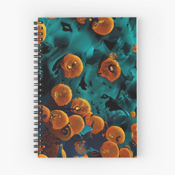 Item preview, Abstract Teal And Golden Pattern Scary Halloween Microbes Mushrooms designed and sold by Moonsiess.