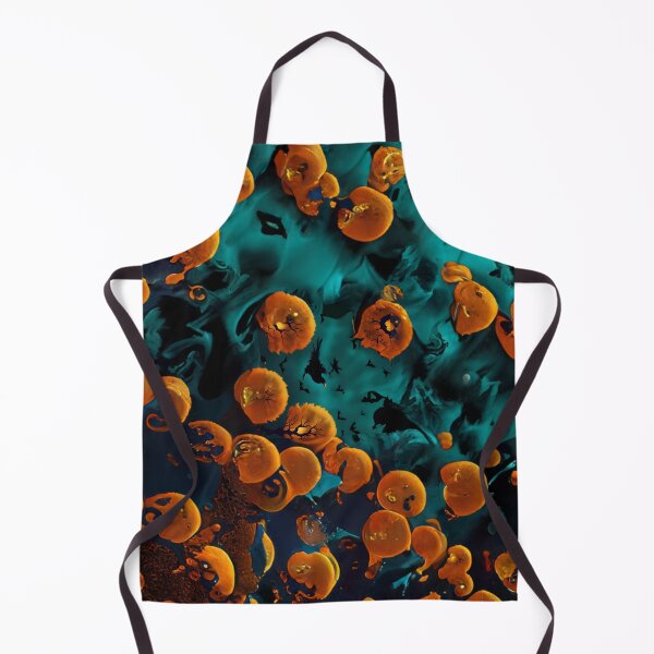 Item preview, Abstract Teal And Golden Pattern Scary Halloween Microbes Mushrooms designed and sold by Moonsiess.