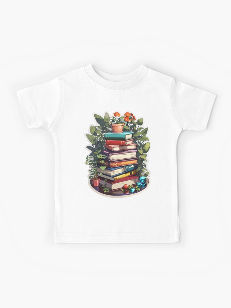 Organic Bookish Decor: with Books and Plants Kids T-Shirt for Sale by  FuroAI