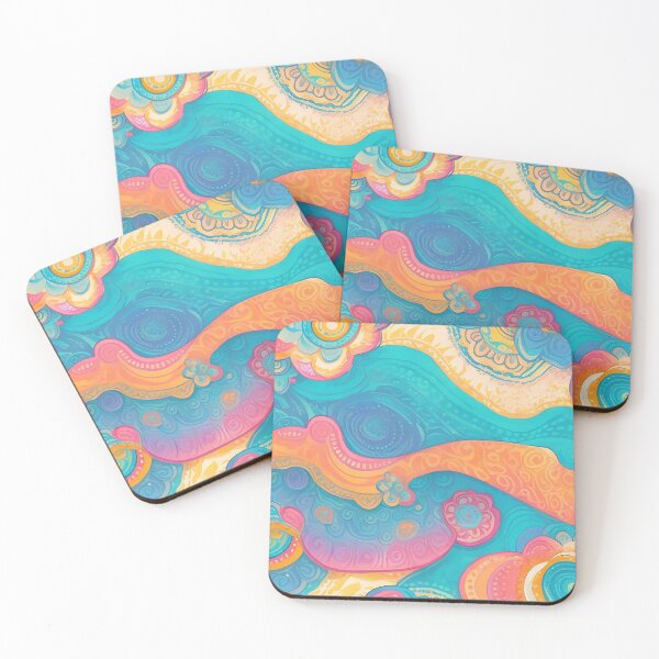 Aperçu de l'œuvre Art de lavage à l’acide aquarelle aux tons froids créée et vendue par pattern-atelier.