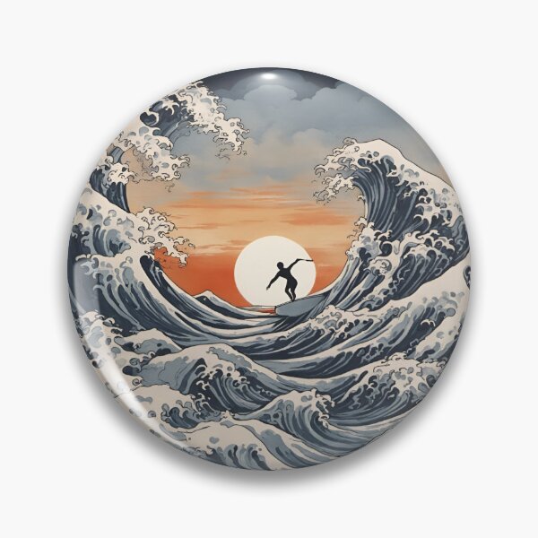 Item preview, Surfing The Great Wave in the style of Hokusai designed and sold by Ameiva-Apparel.