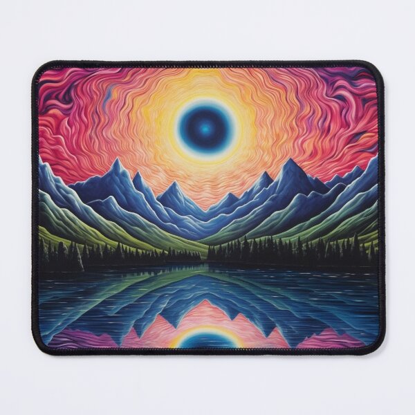 Item preview, Dreamscape Reflections: Psychedelic Lake and Majestic Mountains designed and sold by OdysseyArtworks.