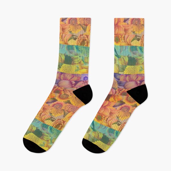Item preview, Colorful Collaged Sunflowers designed and sold by BumbleChynxBee.