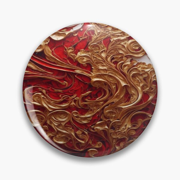 Item preview, Abstract Dark Red, White, Gold Acrylic Digital Painting  designed and sold by BirdsnStuff.