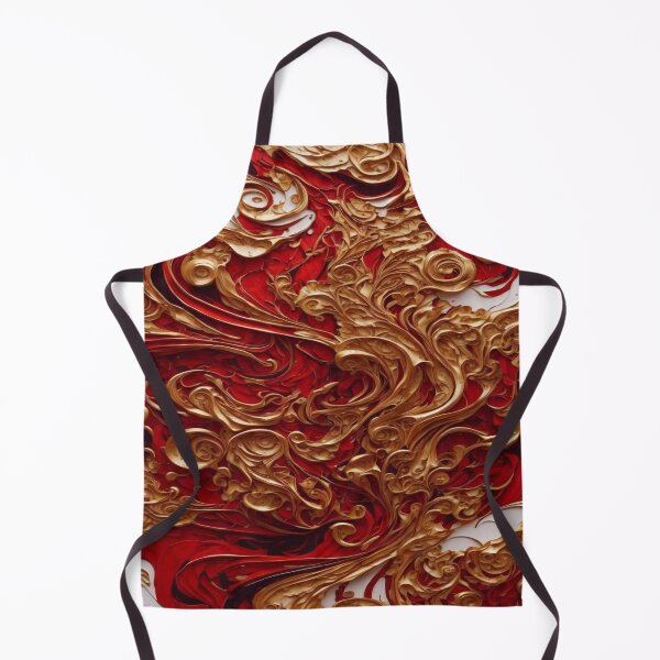 Item preview, Abstract Dark Red, White, Gold Acrylic Digital Painting designed and sold by BirdsnStuff.