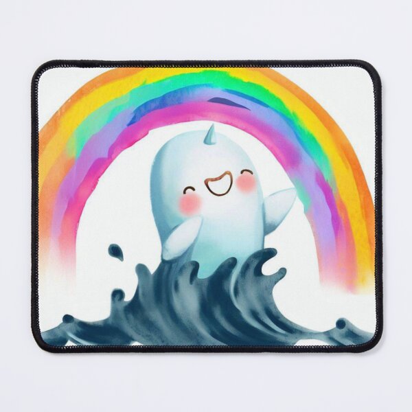 Item preview, Adorable Narwhal Rainbow Splash Design designed and sold by PollyPositiveUK.