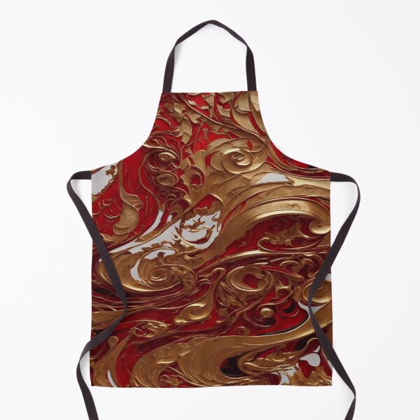 Item preview, Abstract Dark Red, White, Gold Acrylic Digital Painting designed and sold by BirdsnStuff.