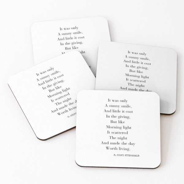 Item preview, It was only a sunny smile - F. Scott Fitzgerald quote designed and sold by HomeArtStudio.