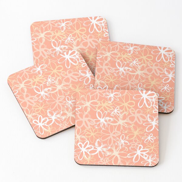 Item preview, Peach Orange Floral flower botanical pattern designed and sold by Nicola-Rowe.