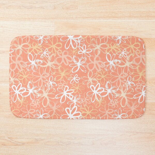 Item preview, Peach Orange Floral flower botanical pattern designed and sold by Nicola-Rowe.