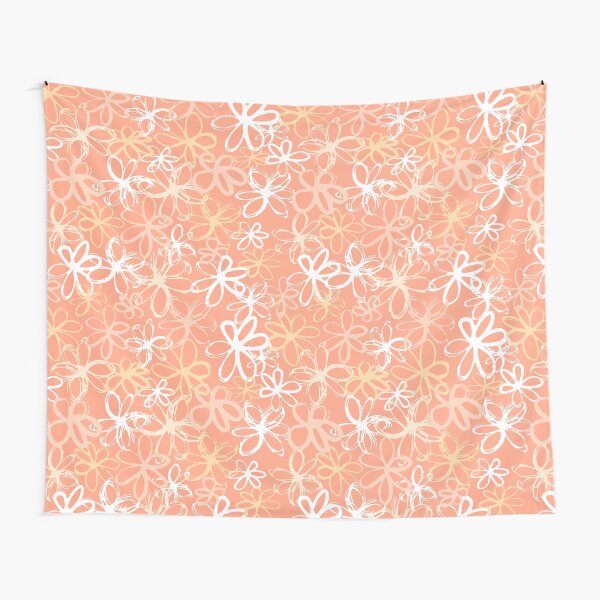 Item preview, Peach Orange Floral flower botanical pattern designed and sold by Nicola-Rowe.