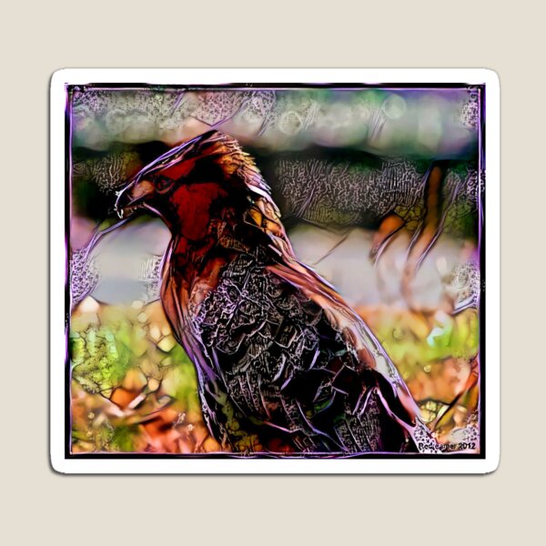 Redreaming Deep Dreamed Redtailed Hawk Magnet