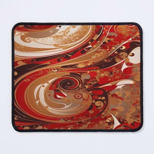 Item preview, Abstract Dark Red, White, Gold Acrylic Digital Painting designed and sold by BirdsnStuff.