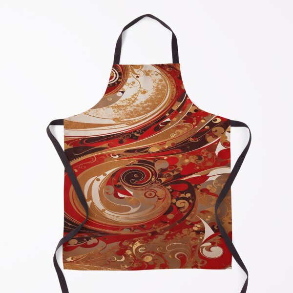 Item preview, Abstract Dark Red, White, Gold Acrylic Digital Painting designed and sold by BirdsnStuff.