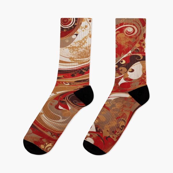 Item preview, Abstract Dark Red, White, Gold Acrylic Digital Painting  designed and sold by BirdsnStuff.