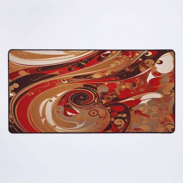 Item preview, Abstract Dark Red, White, Gold Acrylic Digital Painting  designed and sold by BirdsnStuff.