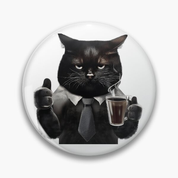 Item preview, Bossy Cat Coffee Thumbs-Up designed and sold by Pixel4Art.