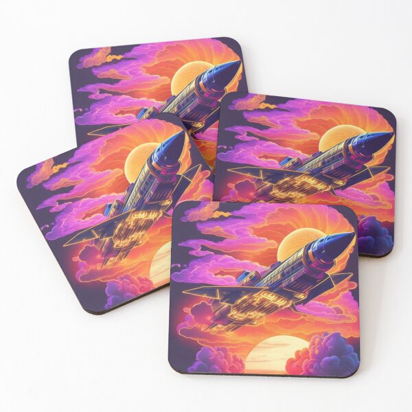 Item preview, A.I Generated Spacecraft Sunset designed and sold by GleamingGiant.
