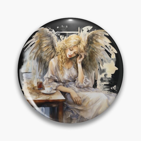 Item preview, Sleepy Angel Before Coffee Watercolor Style designed and sold by AnnaMDesign.