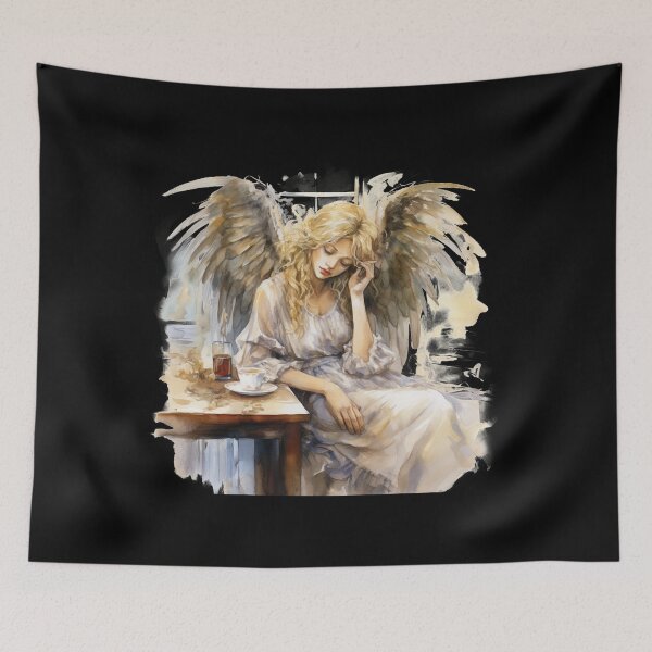 Item preview, Sleepy Angel Before Coffee Watercolor Style designed and sold by AnnaMDesign.