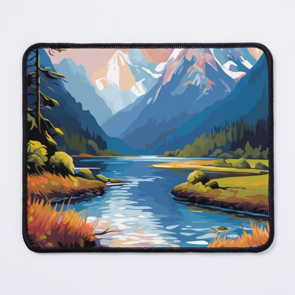 Item preview, A Pop Art Travel Print of Fiordland National Park - New Zealand designed and sold by StudioRedKoala.