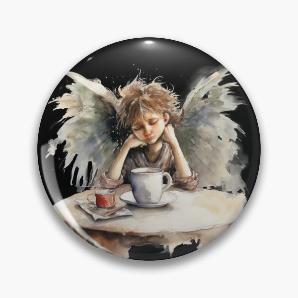 Item preview, Sleepy Angel Before Coffee Watercolor Style designed and sold by AnnaMDesign.