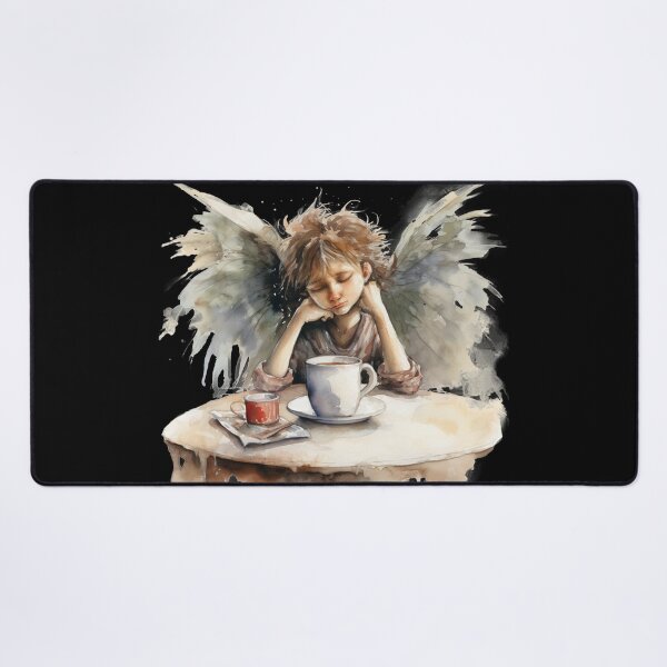 Item preview, Ángel soñoliento antes del café estilo acuarela designed and sold by AnnaMDesign.