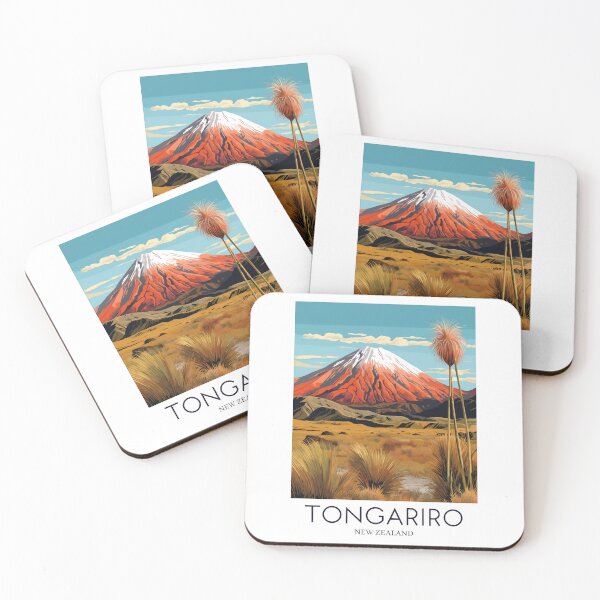 Item preview, A Pop Art Travel Print of Tongariro National Park - New Zealand designed and sold by StudioRedKoala.