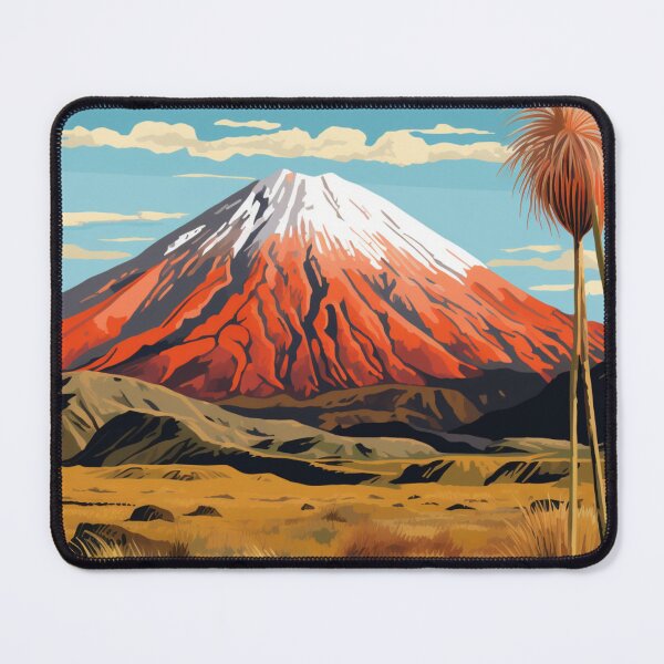 Item preview, A Pop Art Travel Print of Tongariro National Park - New Zealand designed and sold by StudioRedKoala.