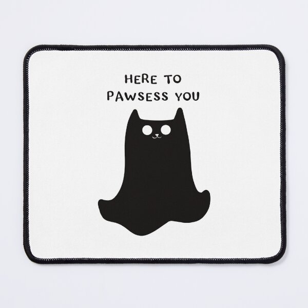 Item preview, Here To Pawsess You Black Ghost Cat Print designed and sold by Julia Sol.