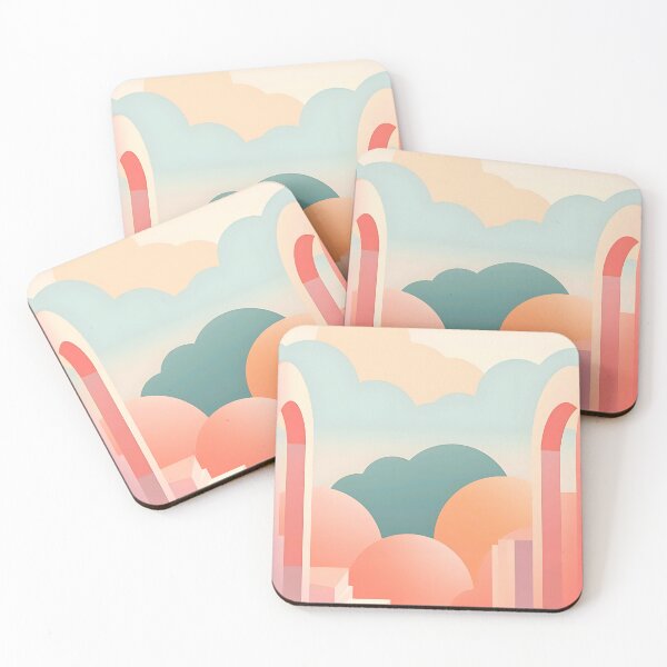 Item preview, Stairway to Skies: Pink and blue cloudscape designed and sold by ArrangedDesigns.