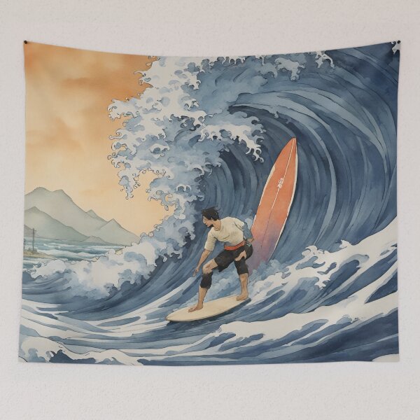 Item preview, Surfing The Great Wave Off Kanagawa designed and sold by Ameiva-Apparel.