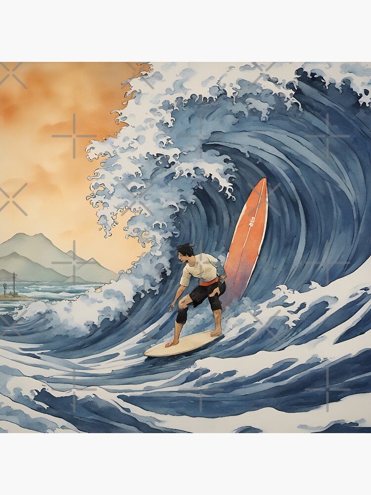 Surfing The Great Wave Off Kanagawa | Sticker