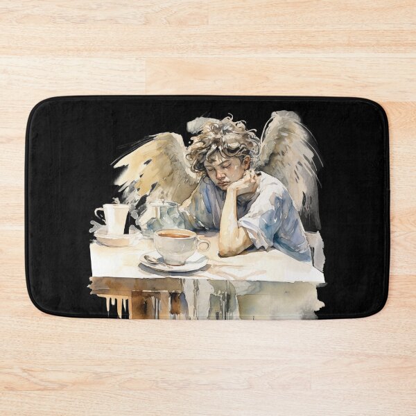 Item preview, Sleepy Angel Before Coffee Watercolor Style designed and sold by AnnaMDesign.