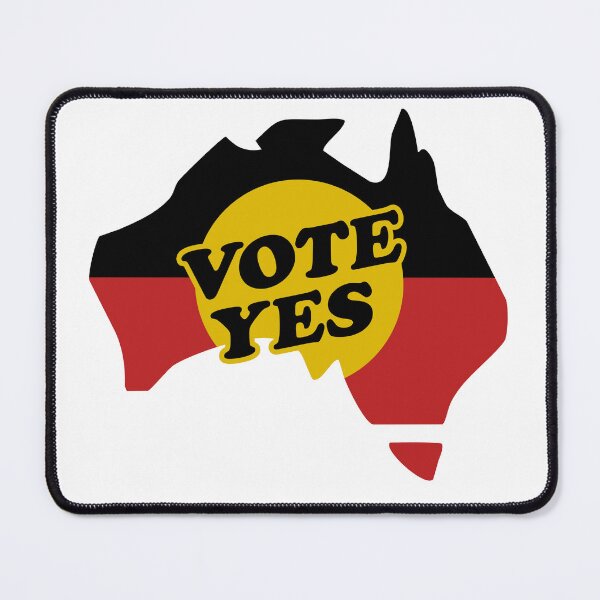 Item preview, Vote Yes to the Voice to Parliament Aboriginal Australia flag designed and sold by Dolphin Graphic.