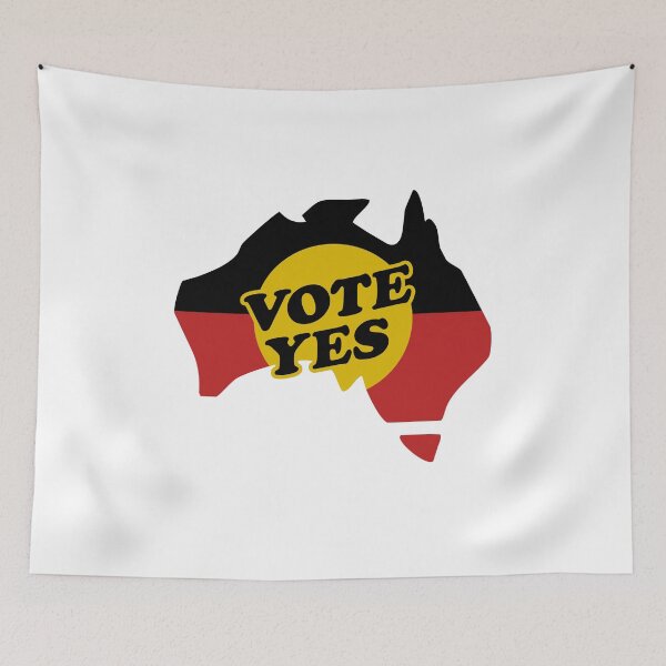 Item preview, Vote Yes to the Voice to Parliament Aboriginal Australia flag designed and sold by Dolphin Graphic.
